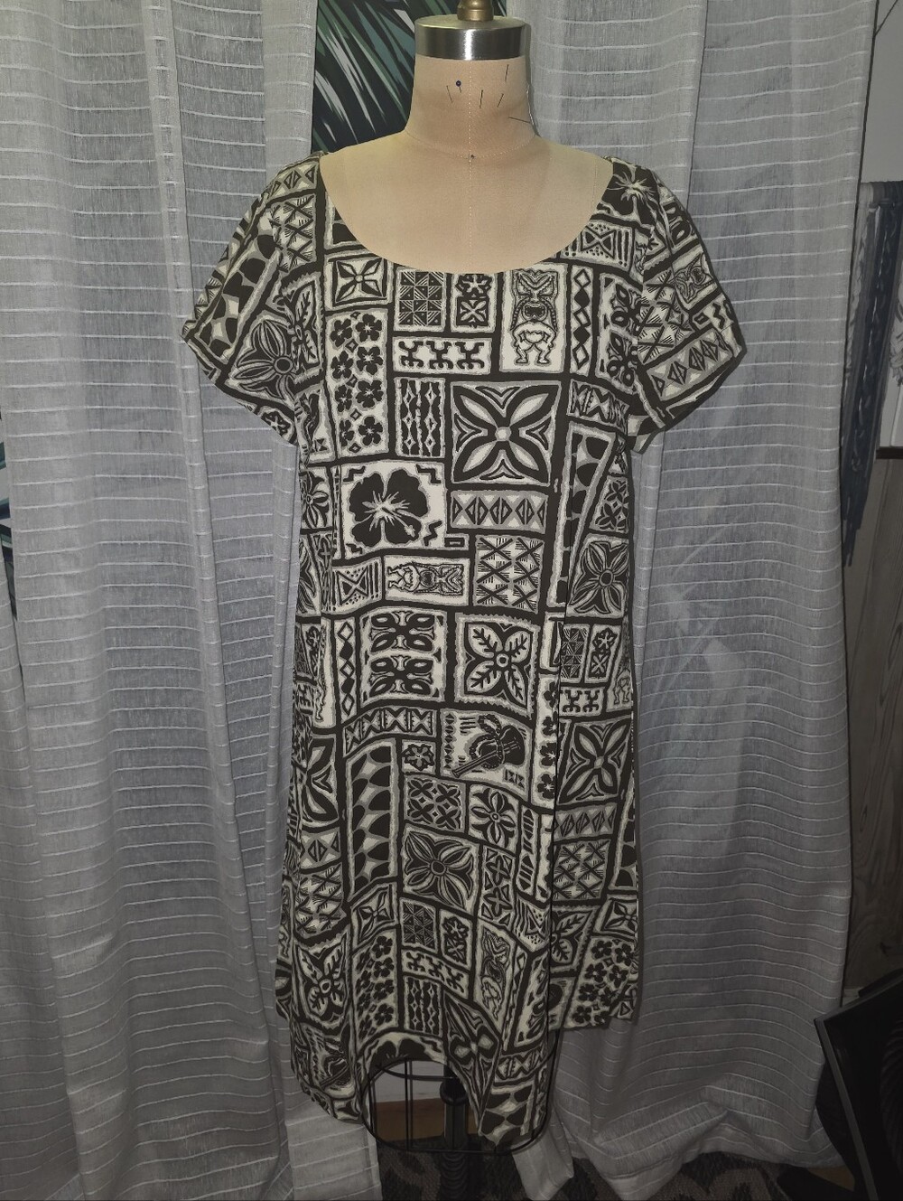 A-line TIKI Dress- Aloha Hawaii Hand Made Dress